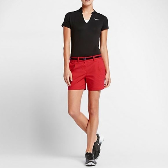 red golf shorts womens